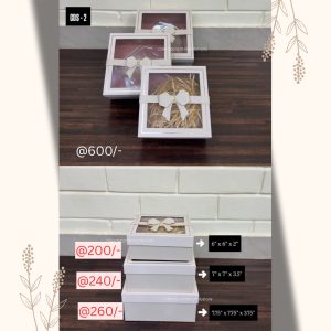 Hamper Box Square With Window(6"x6"x2",7"x7"x3.5",7.75"x7.75"x3.75")