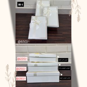 Hamper Box Rectangle Without Window Emboss (6"x9"x2.5",7.5"x10"x3.25",8.25"x11.5"x3.75")