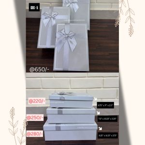 Hamper Box Rectangle Without Window Emboss (6"x9"x2.5",7.5"x10"x3.25",8.25"x11.5"x3.75")