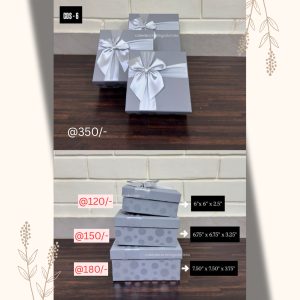 Hamper Box Square Without Window Polka (6"x6"x2.5",6.75"x6.75"x3.25",7.5"x7.5"x3.75")