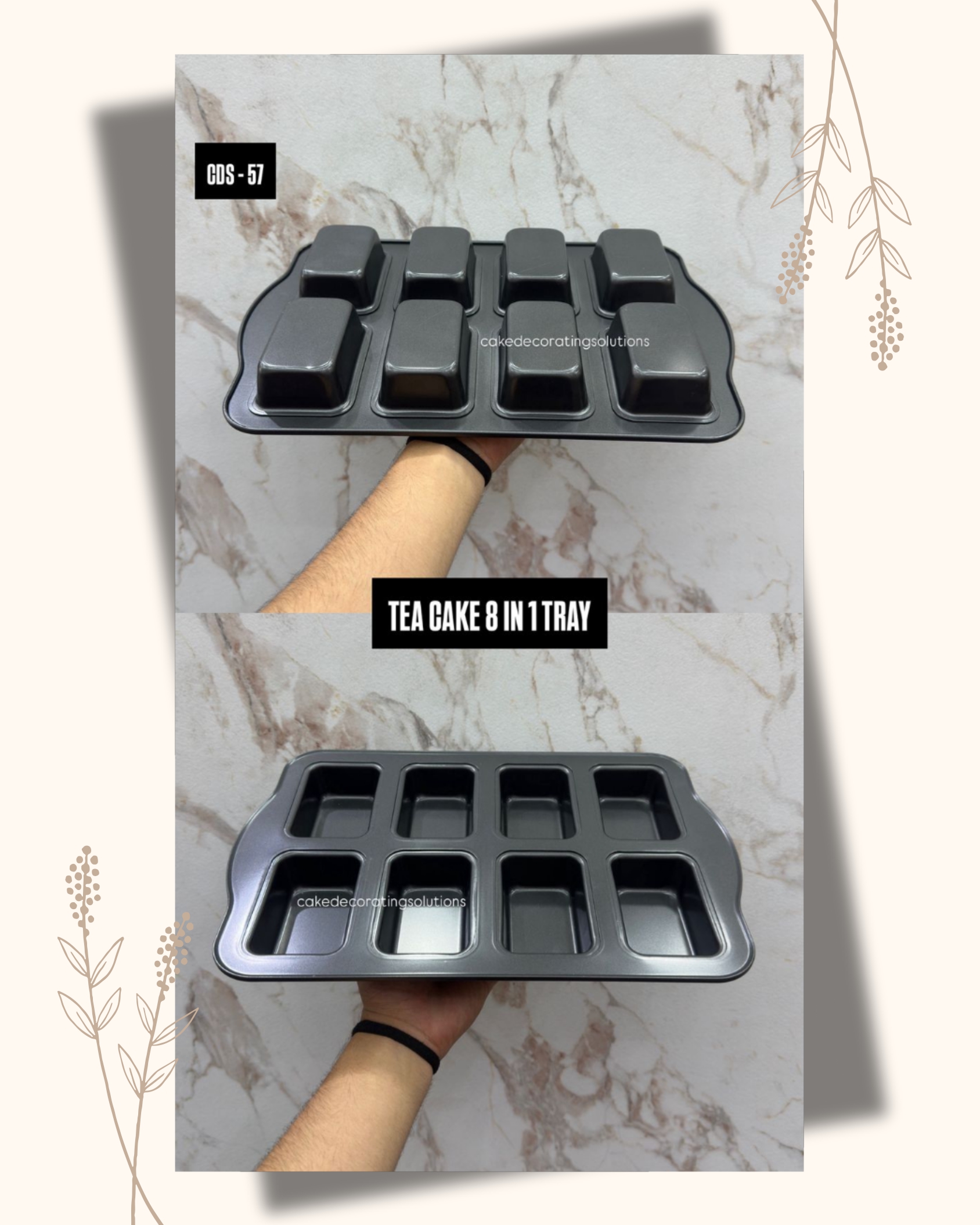 Non Stick 6 in 1 Tea Cake Tray - Image 1