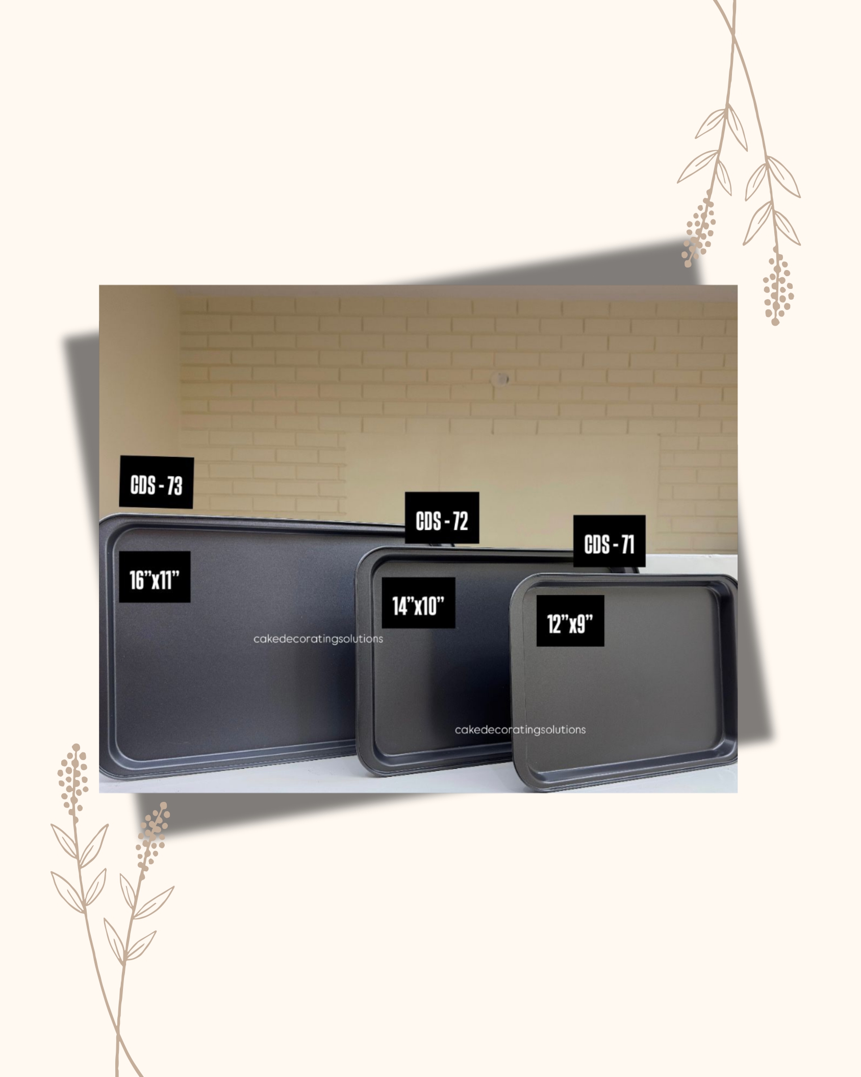 Non Stick Brownie Tray (12"x9", 14"x10", 16"x11") - Image 1