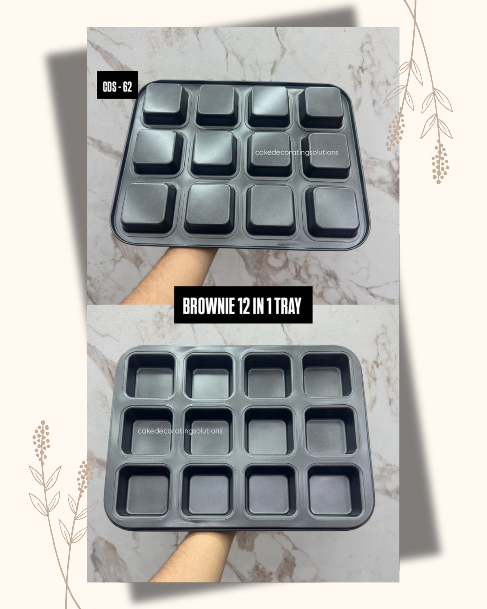 Non Stick 12 in 1 Brownie Tray