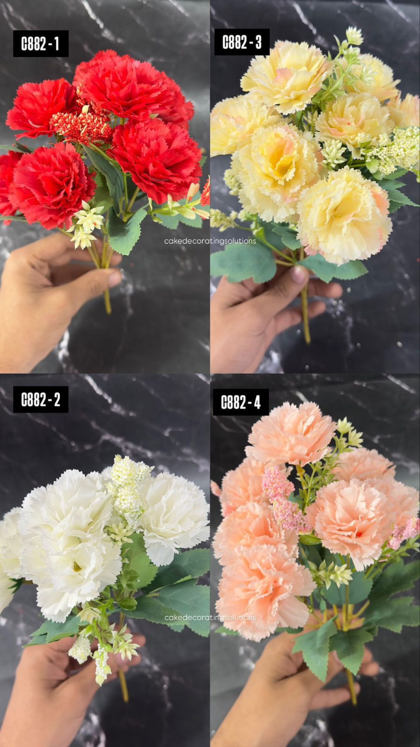7 Carnation Flower Bunch -Assorted colour