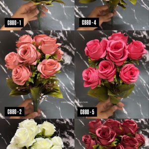 10 Rose Flower Bunch - Assorted  Colours