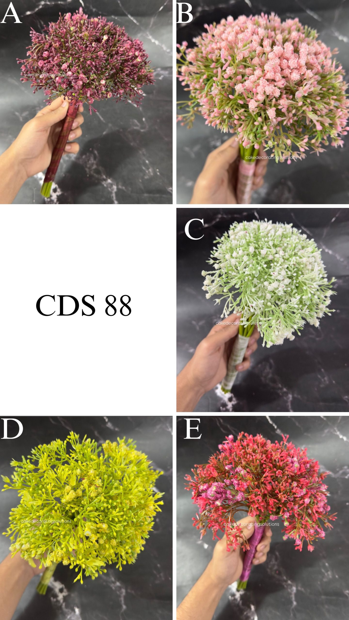 5 Pcs Rose Bunch Premium Artificial Bouquet Flowers-Assorted colour - Image 1