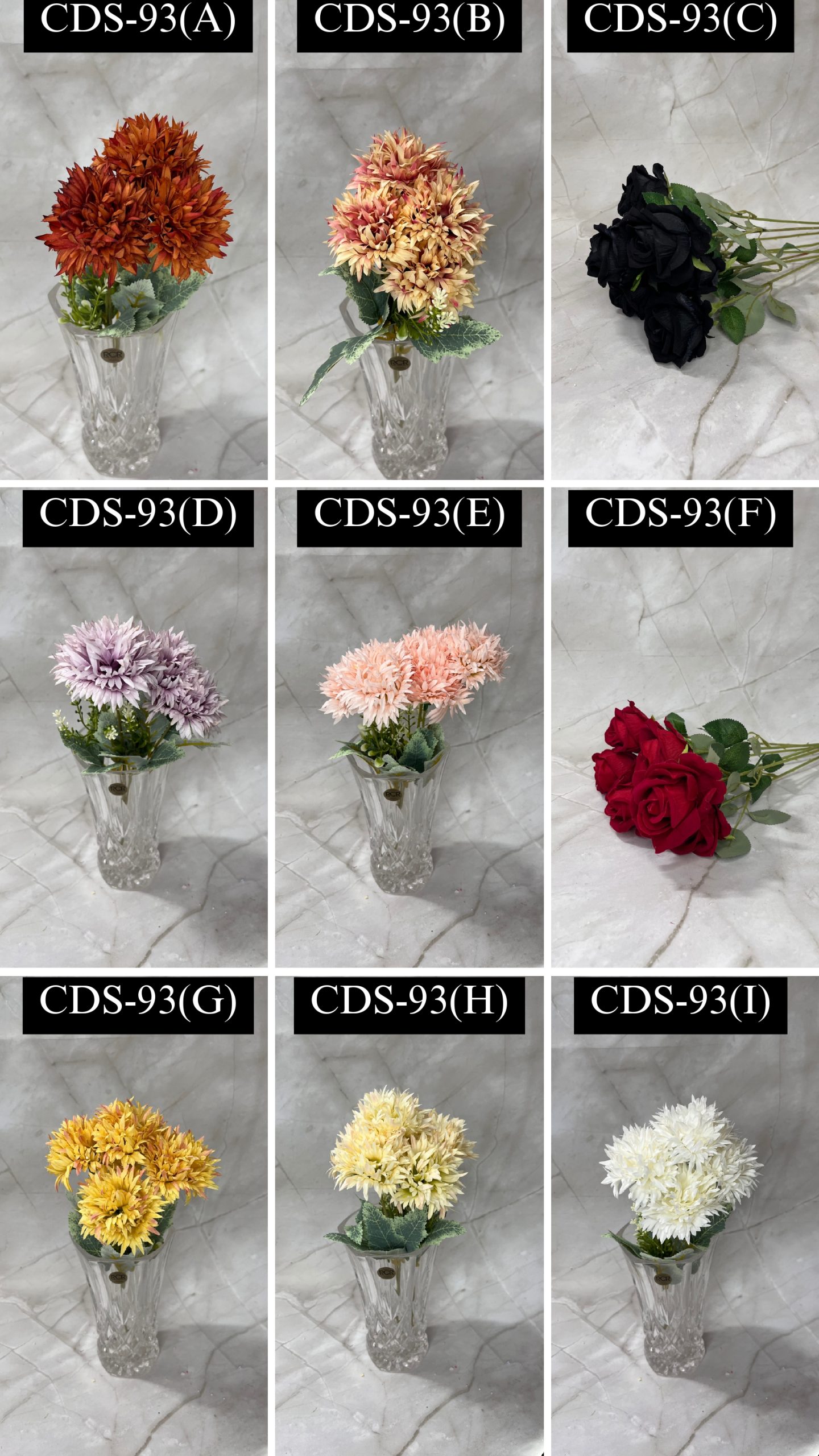 5 Pcs Dahlia Flower Bunch-Assorted colour - Image 1