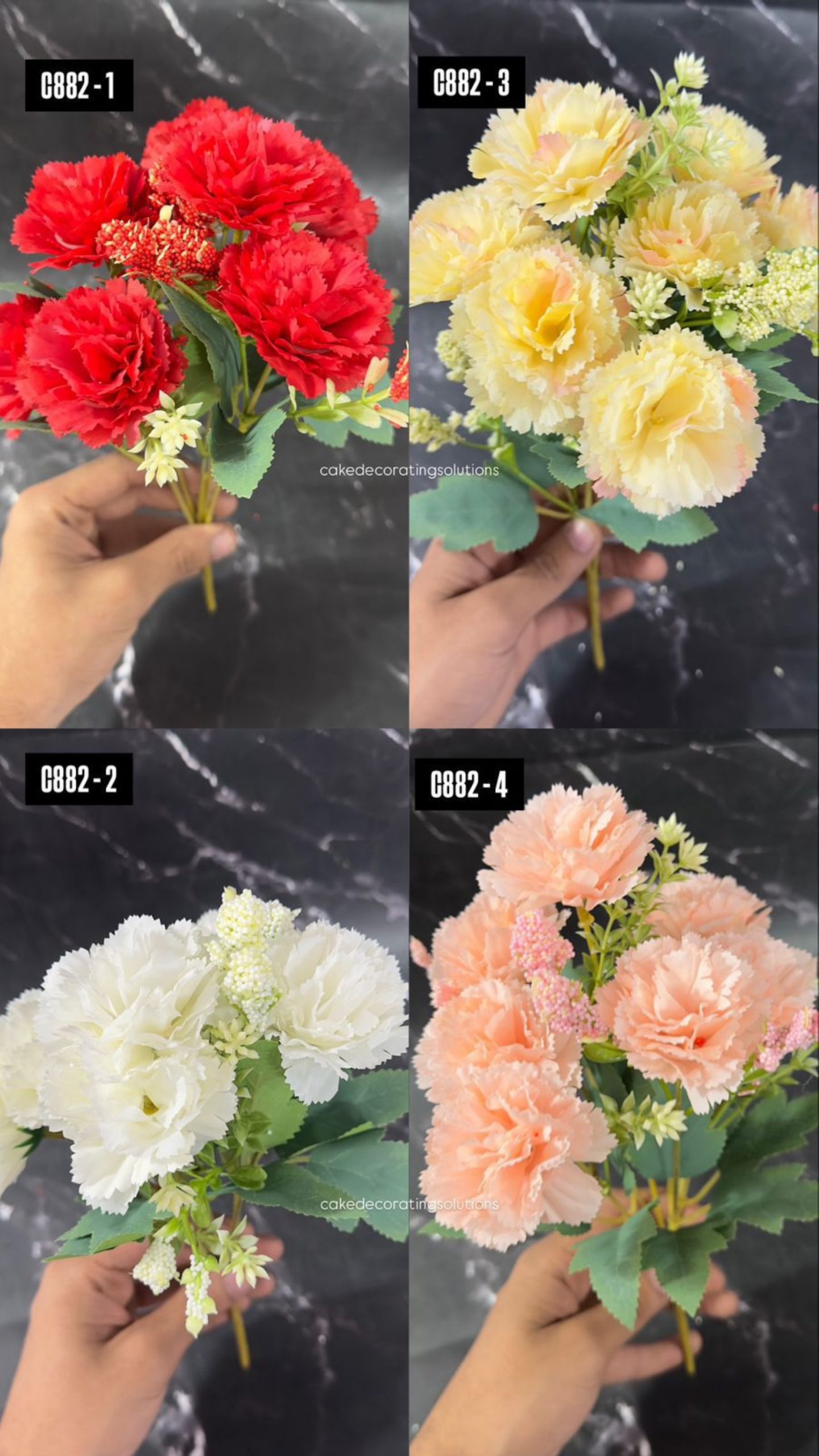 7 Carnation Flower Bunch -Assorted colour - Image 1
