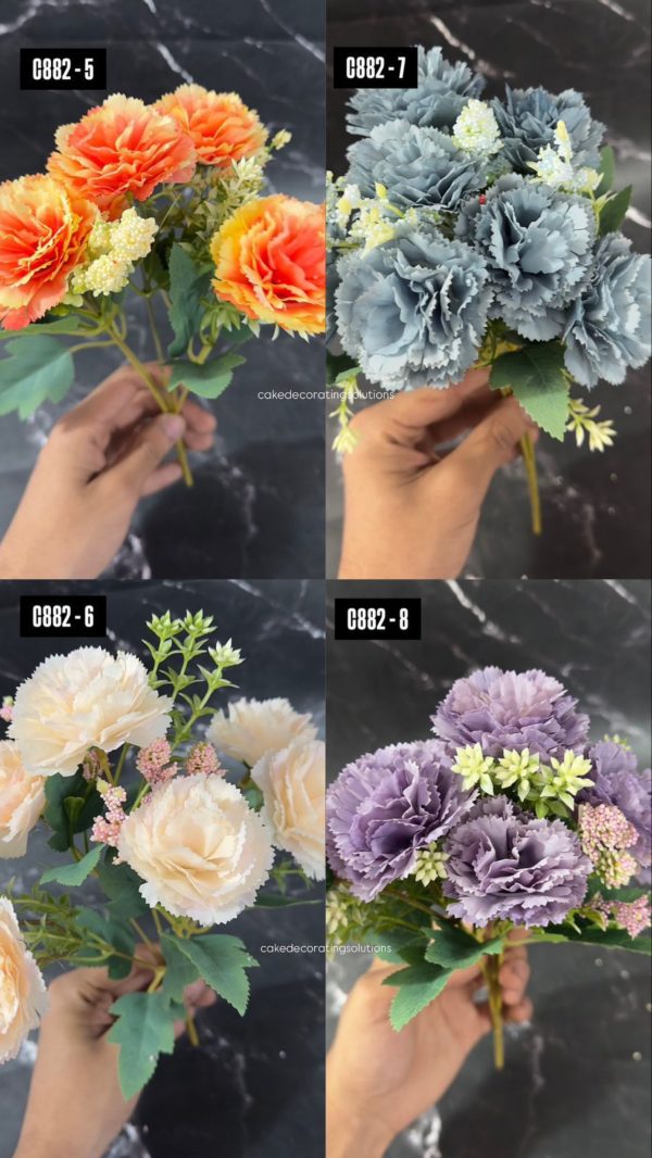 7 Carnation Flower Bunch -Assorted colour