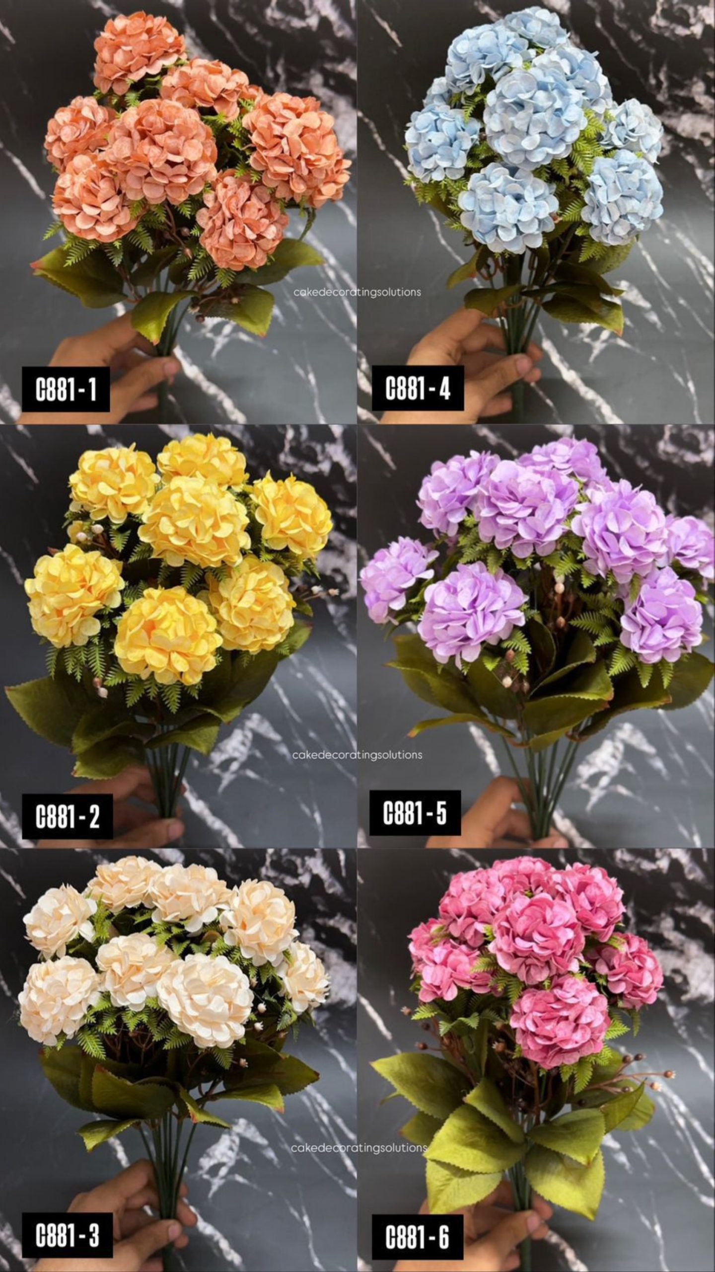 10 Hydrangea Flower Bunch - Assorted - Image 1