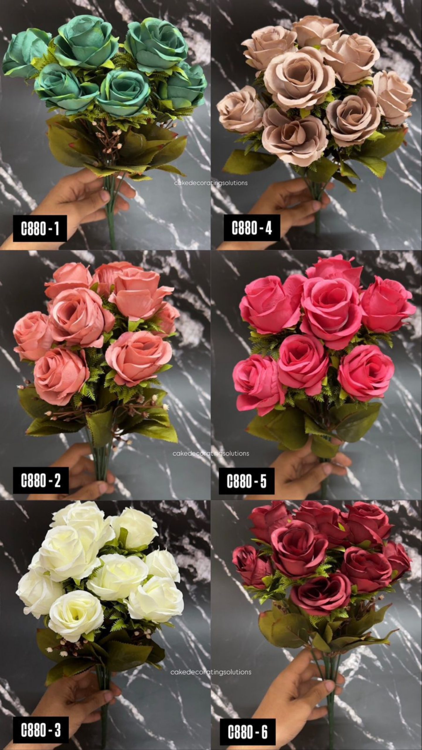 10 Rose Flower Bunch - Assorted  Colours - Image 1