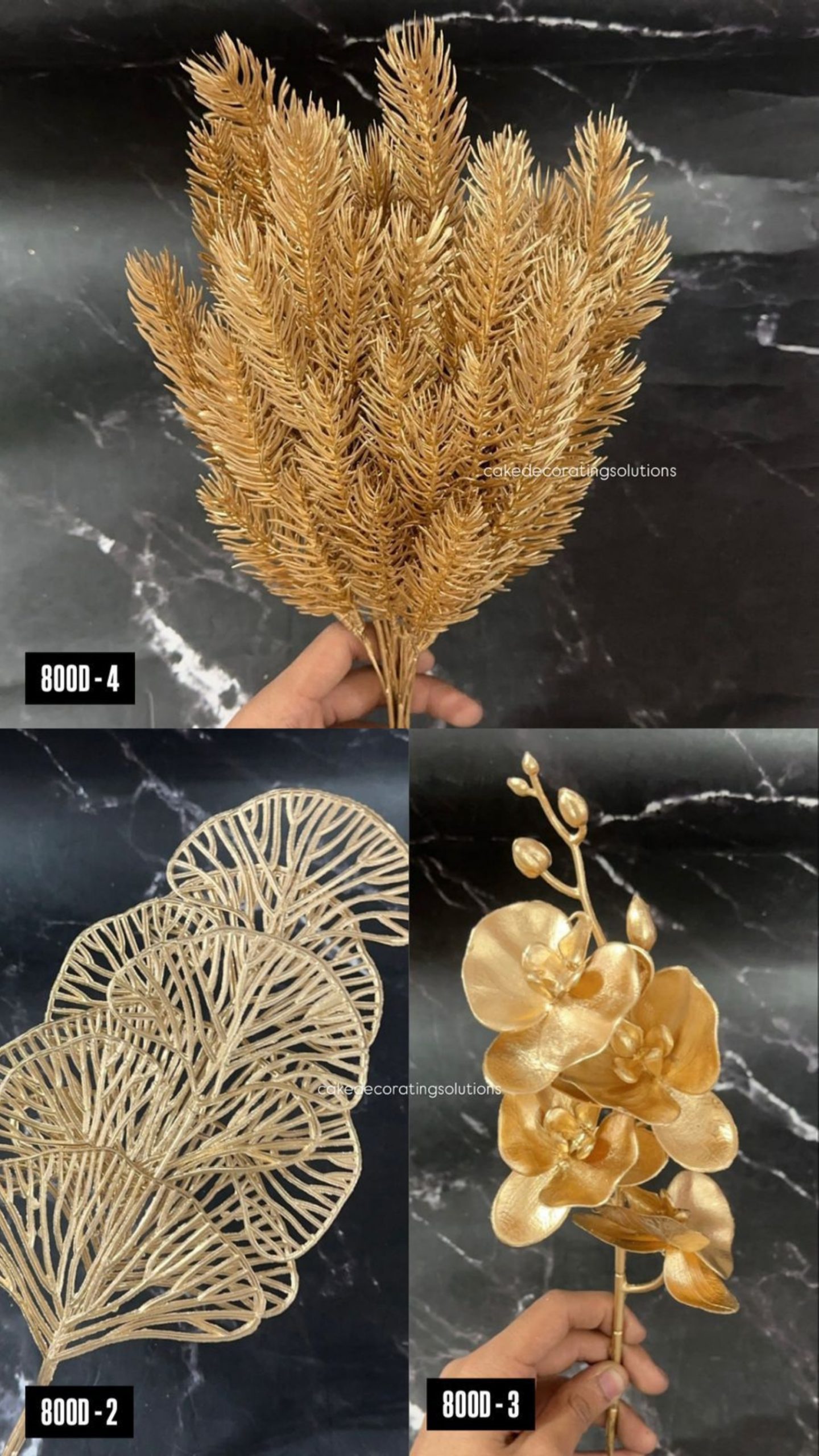 Gold Ginkgo Lead Heart|Gold Ginkgo Lead Maidienhair|Gold Angel Pine Bunch - Image 1