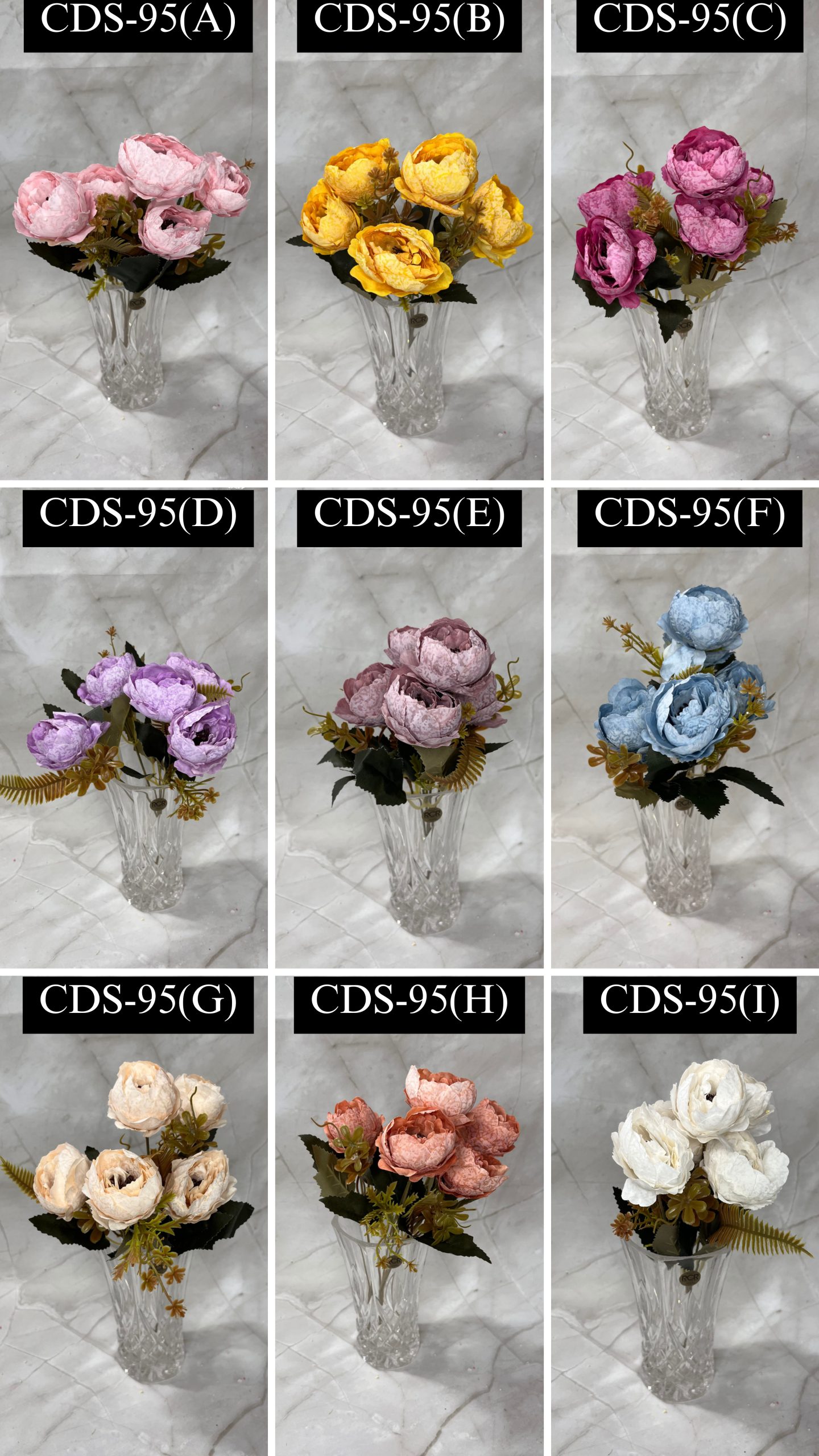 6 Pcs Rose Bunch With Leaf -Assorted colour