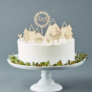 Ch Paper Cake Topper with Wooden Sticks