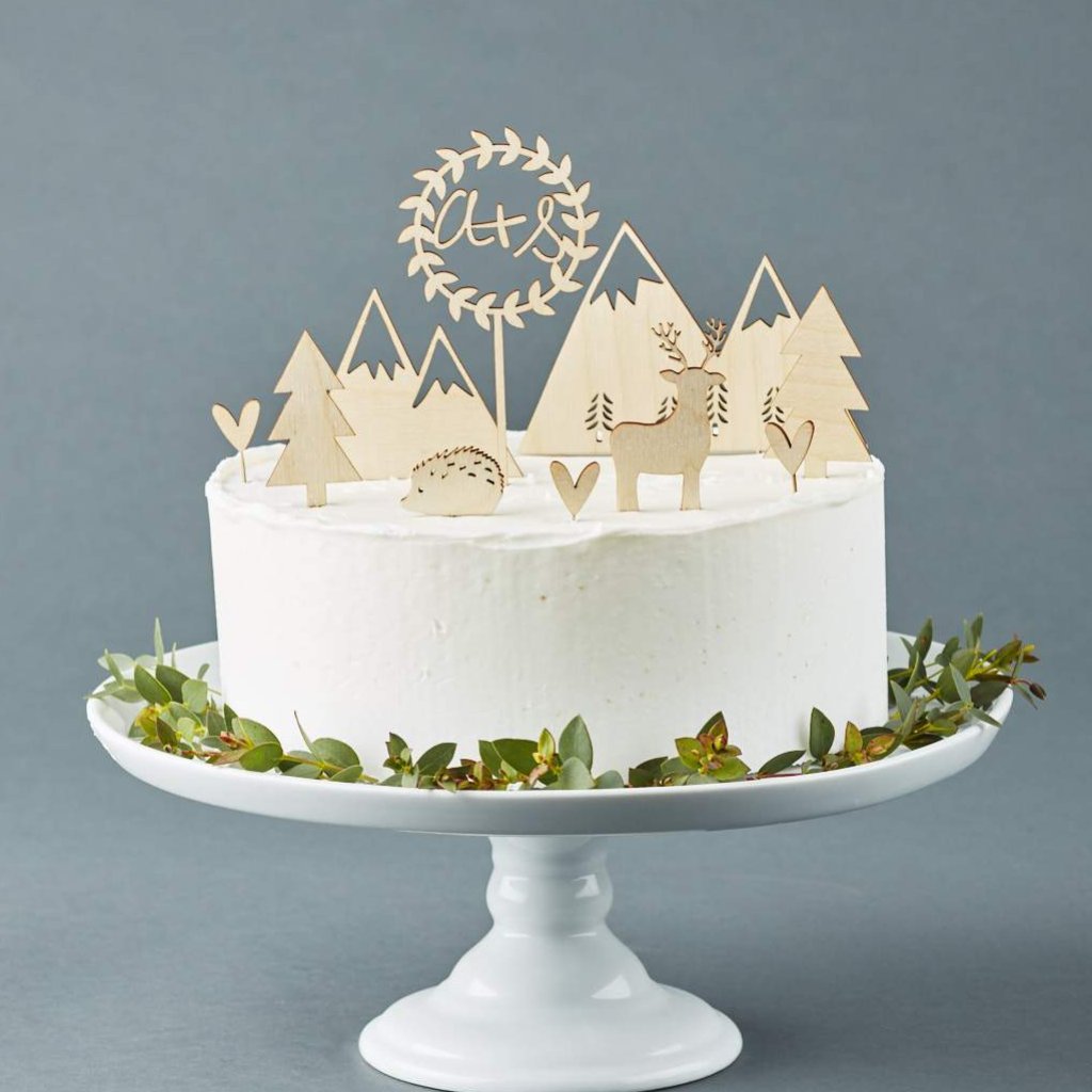 Ch Paper Cake Topper with Wooden Sticks - Image 1