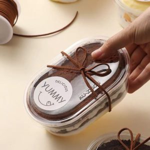 Ch. Pvc Oval Container with Lid WKD 017 25 Pcs Pkt