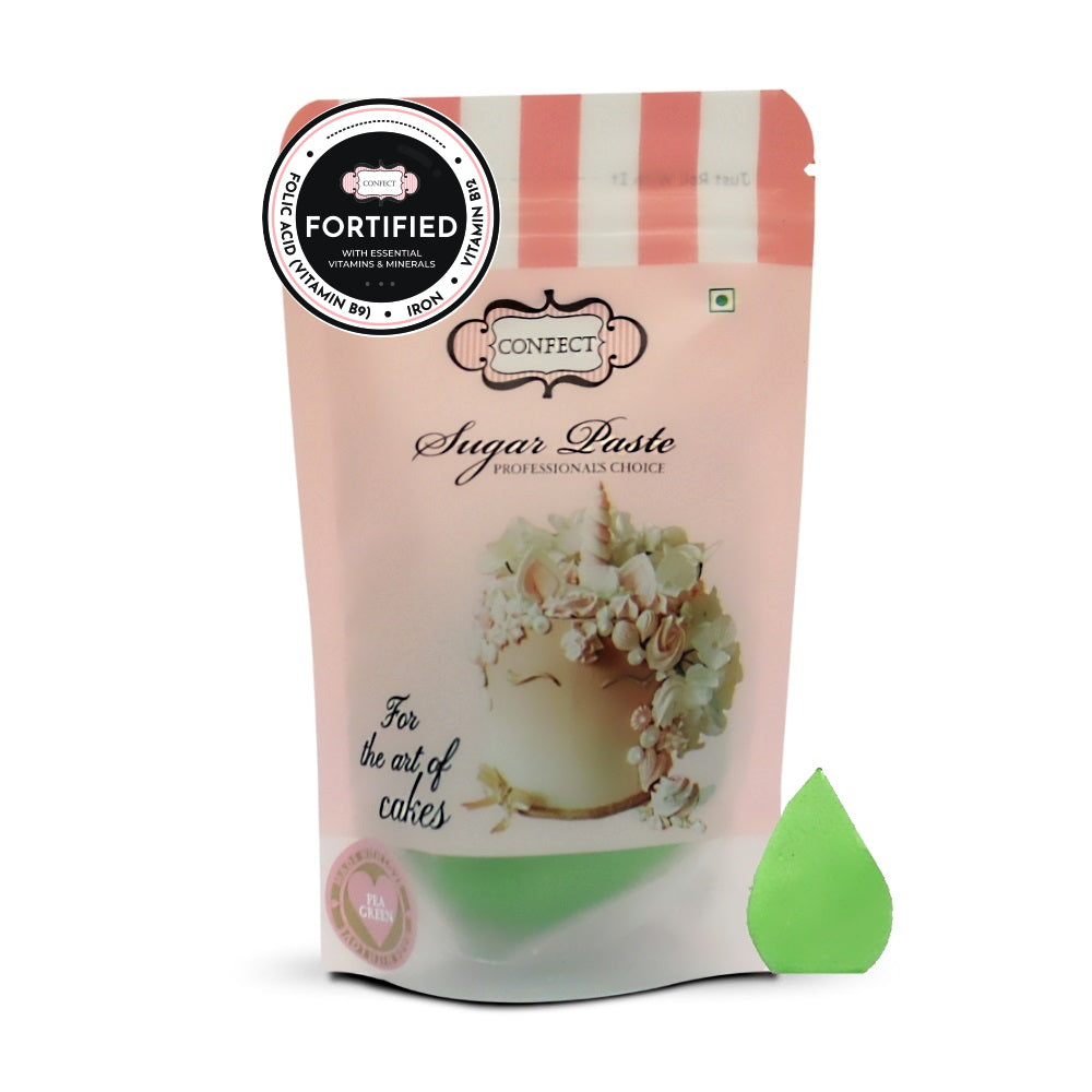 Confect Pea Green Sugar Paste 250gm - Image 1