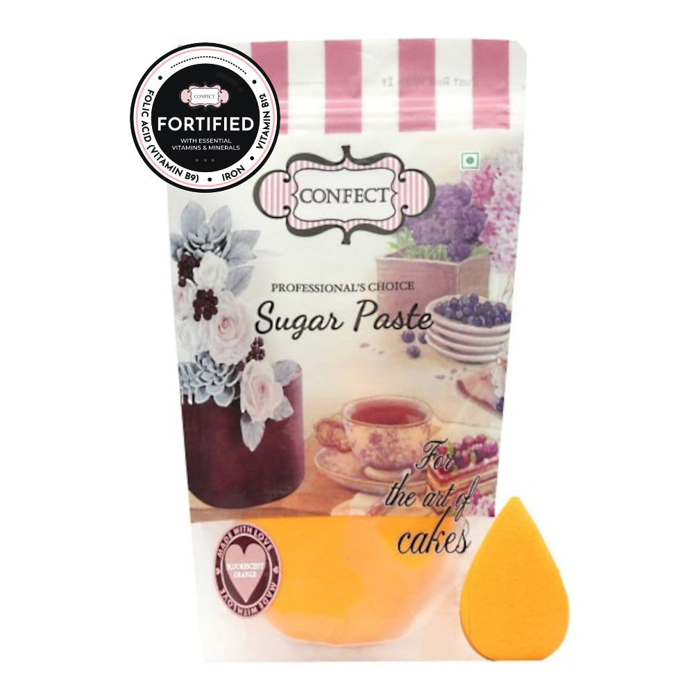 Confect Sugar Paste 1kg- Citrus Orange - Image 1