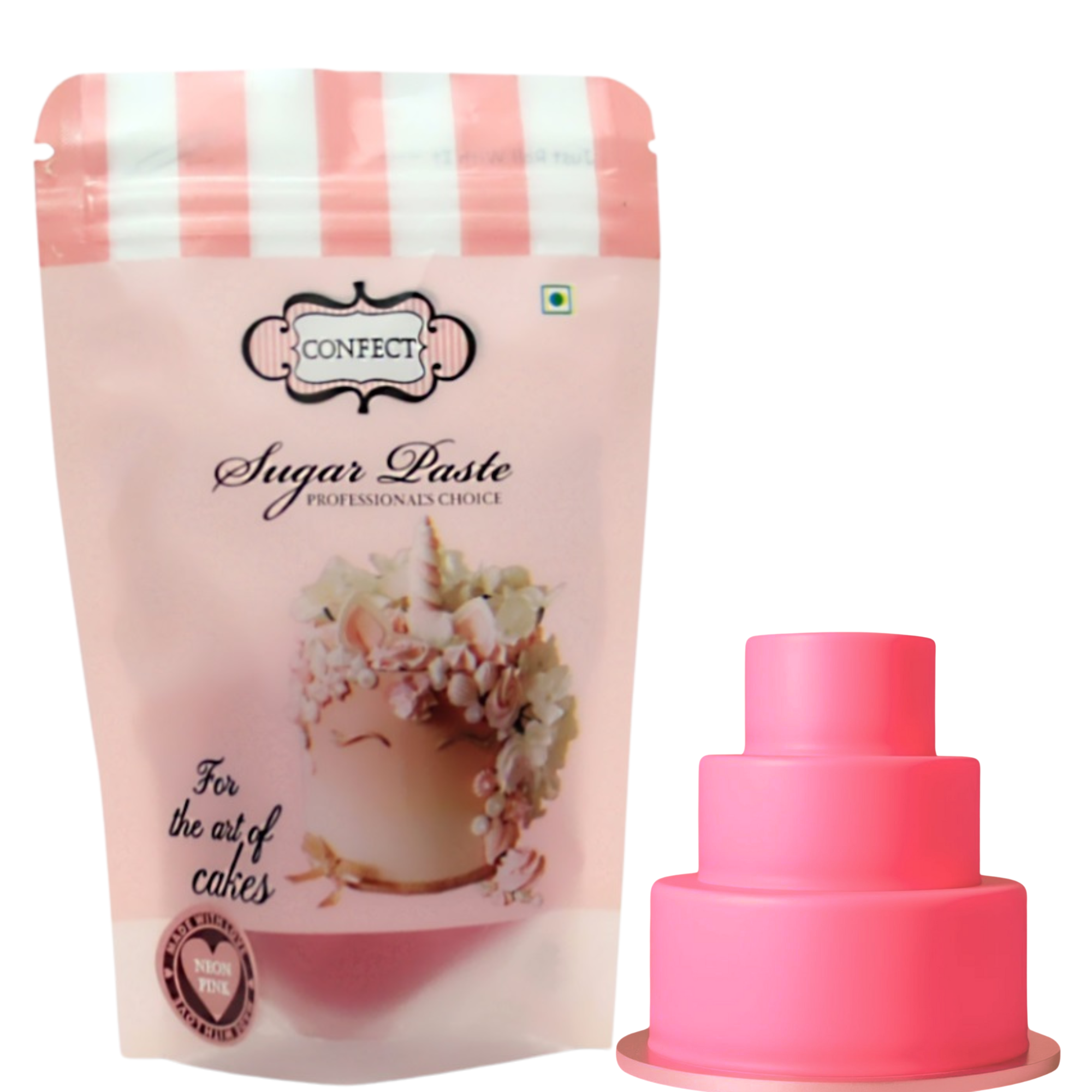 Confect Sugar Paste Neon Pink -250gm - Image 1