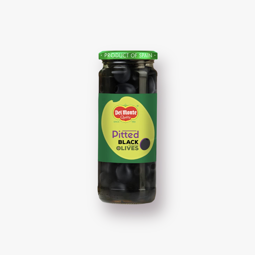 Delmonte Olive Black Pitted 450 Grm - Image 1