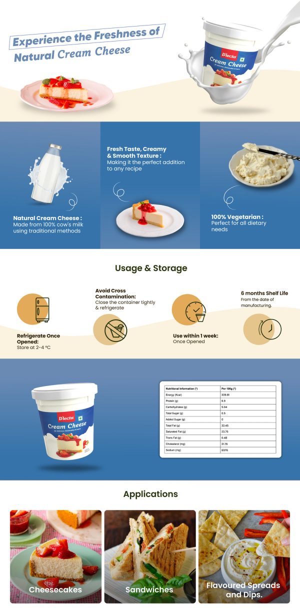 Dlecta Cream Cheese 900grms