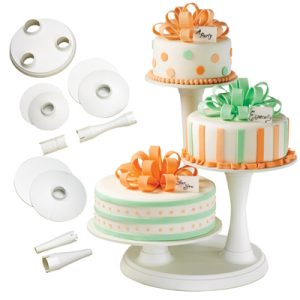 FD 3 TIER WHITE PILLAR CAKE STAND FD 2488
