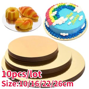 Fd Round Tab Cake Board Gold 4mm-Fd 2696