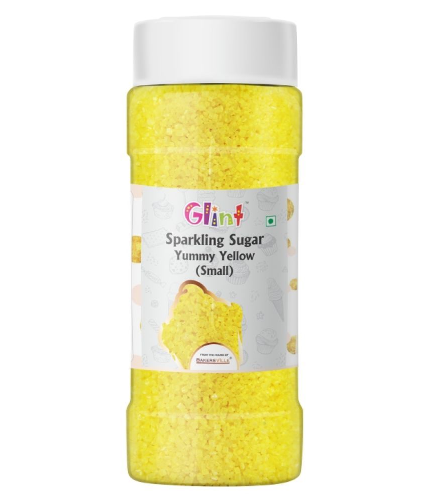 Glint Sparkling Sugar Small Yummy Yellow 500 Grm - Image 1
