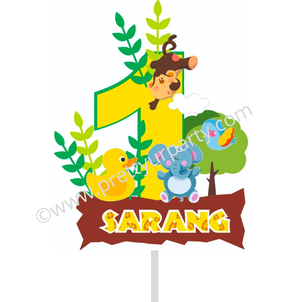 Lets Party Cake Topper Jungle Lp2926 - Image 1