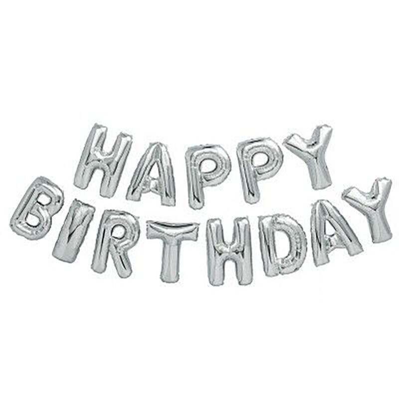 Lets Party Happy Birthday Ballon Silver Lp2930 - Image 1
