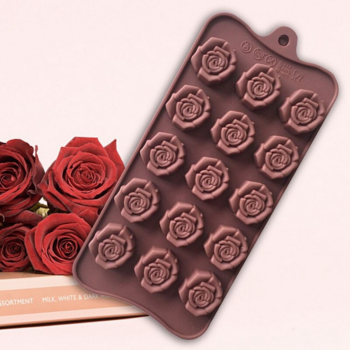 Mb1015 Rose 2 Silicone Chocolate Mould - Image 1