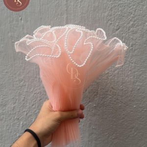 Peach Pearl Edge Bouquet Wrapping Sheet