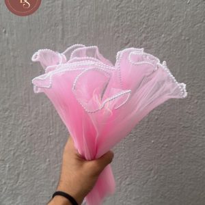Baby Pink Pearl Edge Bouquet Wrapping Sheet